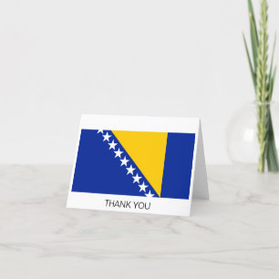 Patriotic Bosnia Herzegovina Flag Letterpress Thank You Card
