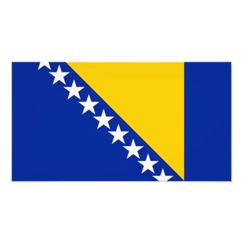 Patriotic Bosnia Herzegovina Flag Photo Print