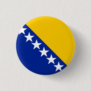 Patriotic Bosnia Herzegovina Flag Pinback Button