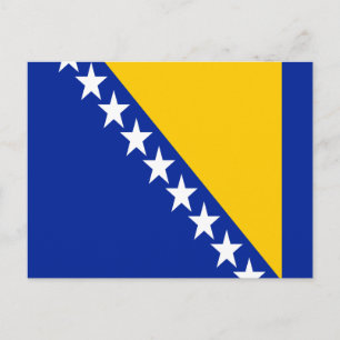 Patriotic Bosnia Herzegovina Flag Postcard