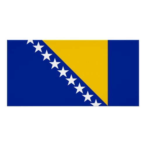 Patriotic Bosnia Herzegovina Flag Poster