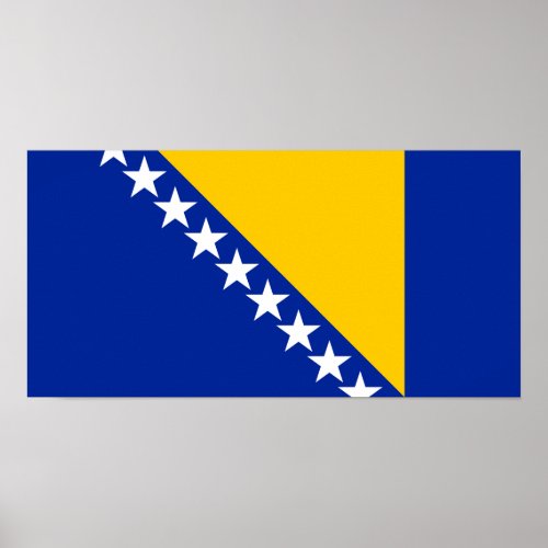 Patriotic Bosnia Herzegovina Flag Poster