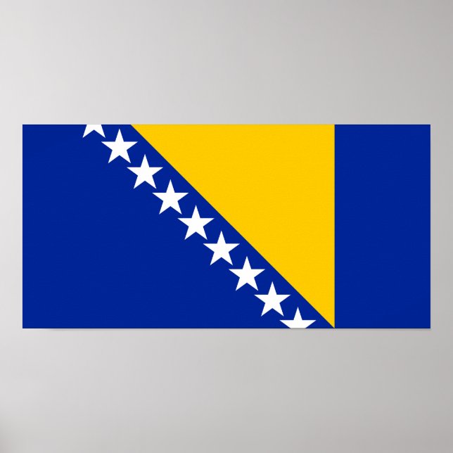 Patriotic Bosnia Herzegovina Flag Poster (Front)