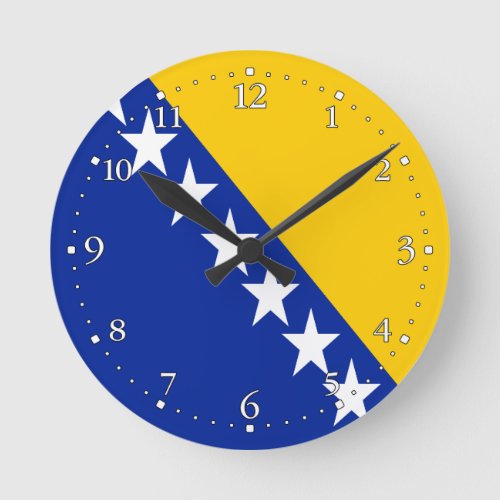 Patriotic Bosnia Herzegovina Flag Round Clock