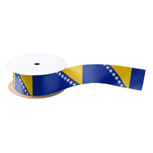 Patriotic Bosnia Herzegovina Flag Satin Ribbon