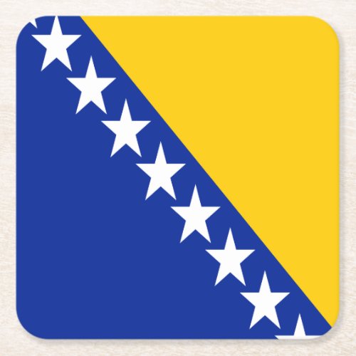 Patriotic Bosnia Herzegovina Flag Square Paper Coaster