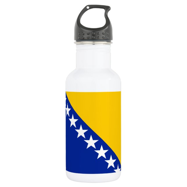 Patriotic Bosnia Herzegovina Flag Stainless Steel Water Bottle (Front)
