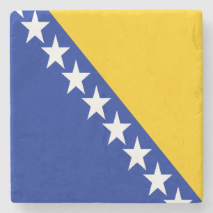 Patriotic Bosnia Herzegovina Flag Stone Coaster