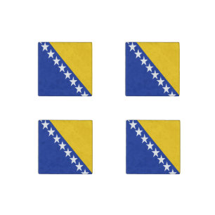 Patriotic Bosnia Herzegovina Flag Stone Magnet