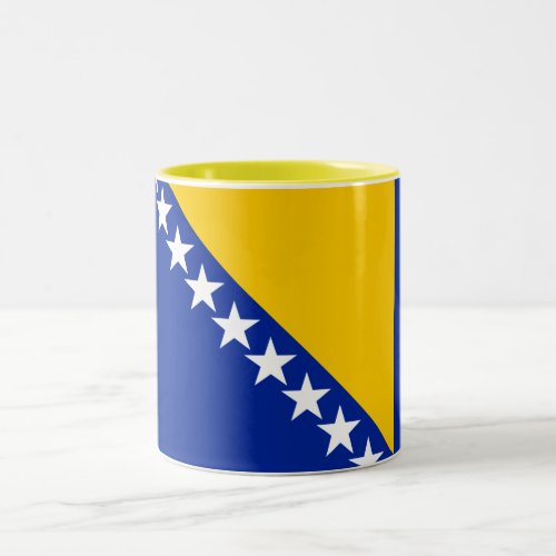 Patriotic Bosnia Herzegovina Flag Two_Tone Coffee Mug