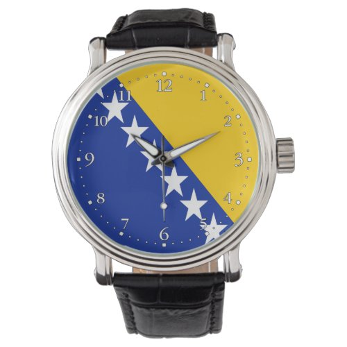 Patriotic Bosnia Herzegovina Flag Wrist Watch