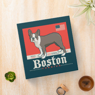 Patriotic   Boston Terrier 3 Ring Binder