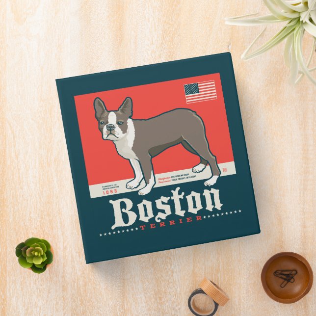 Patriotic | Boston Terrier 3 Ring Binder (In Situ)