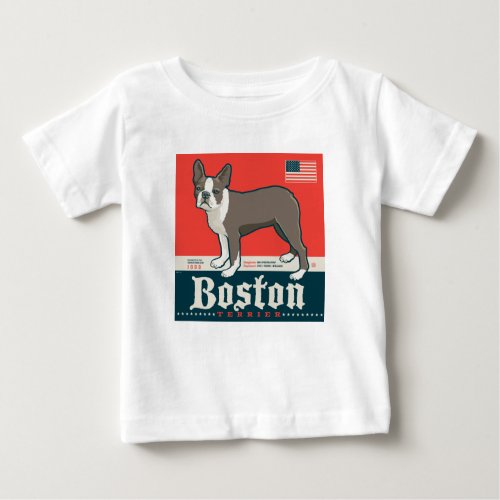Patriotic  Boston Terrier Baby T_Shirt
