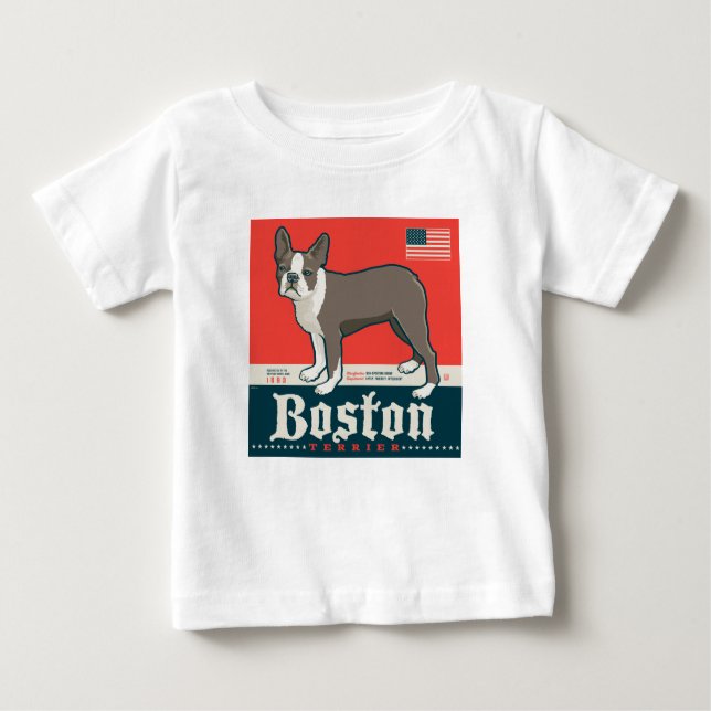 Patriotic | Boston Terrier Baby T-Shirt (Front)