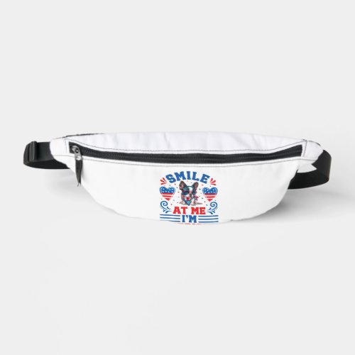 Patriotic Boston Terrier Dog for 4th Of July Fanny Pack
