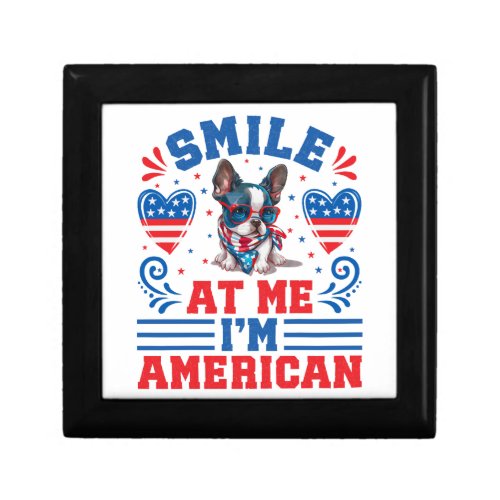 Patriotic Boston Terrier Dog for 4th Of July Gift Box