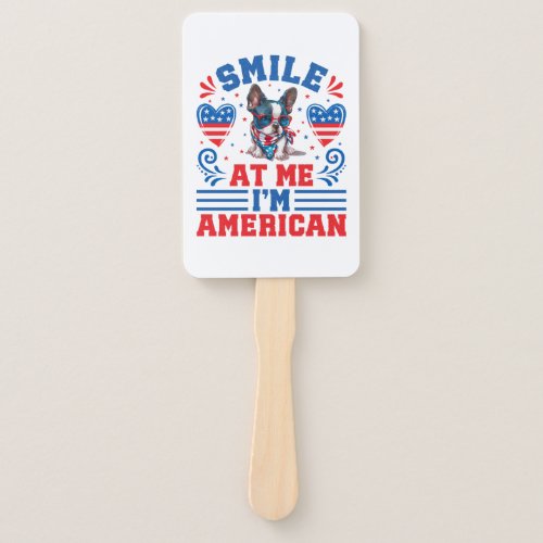 Patriotic Boston Terrier Dog for 4th Of July Hand Fan