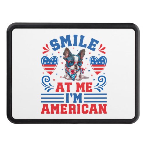 Patriotic Boston Terrier Dog for 4th Of July Hitch Cover