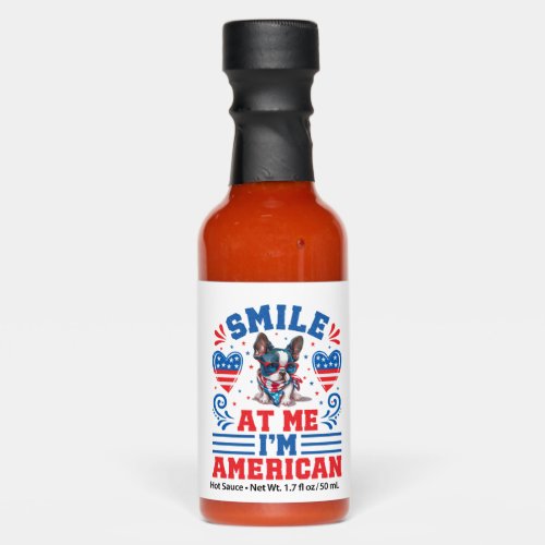 Patriotic Boston Terrier Dog for 4th Of July Hot Sauces
