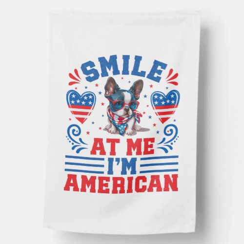 Patriotic Boston Terrier Dog for 4th Of July House Flag