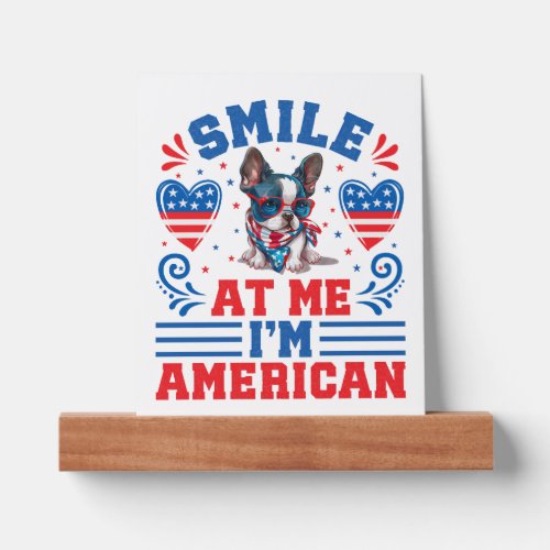 Patriotic Boston Terrier Dog for 4th Of July Picture Ledge