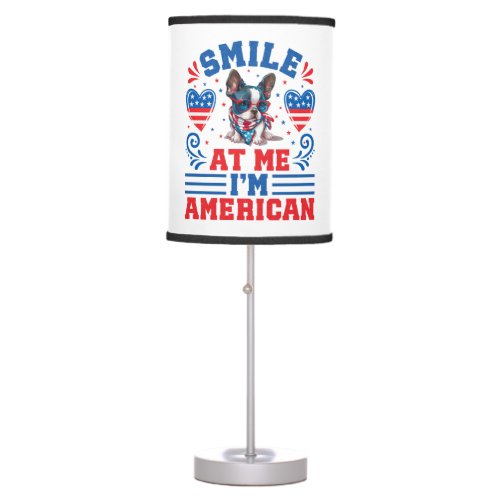 Patriotic Boston Terrier Dog for 4th Of July Table Lamp
