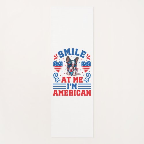 Patriotic Boston Terrier Dog for 4th Of July Yoga Mat