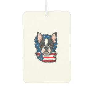 Patriotic Boston Terrier Dog Puppy American Flag 4 Air Freshener