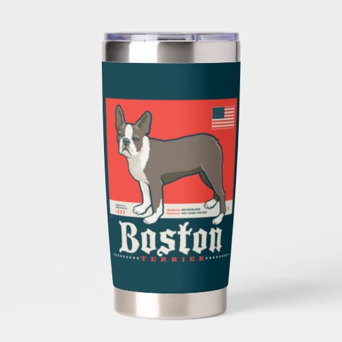 Patriotic  Boston Terrier Insulated Tumbler
