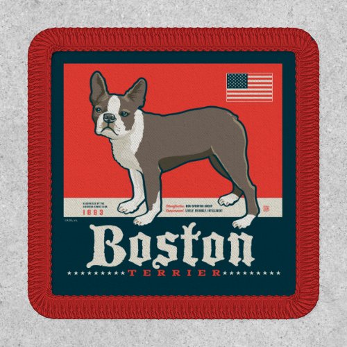Patriotic  Boston Terrier Patch