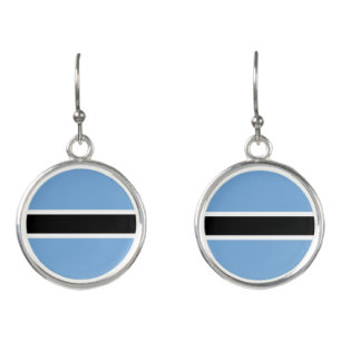 Patriotic Botswana Flag Earrings