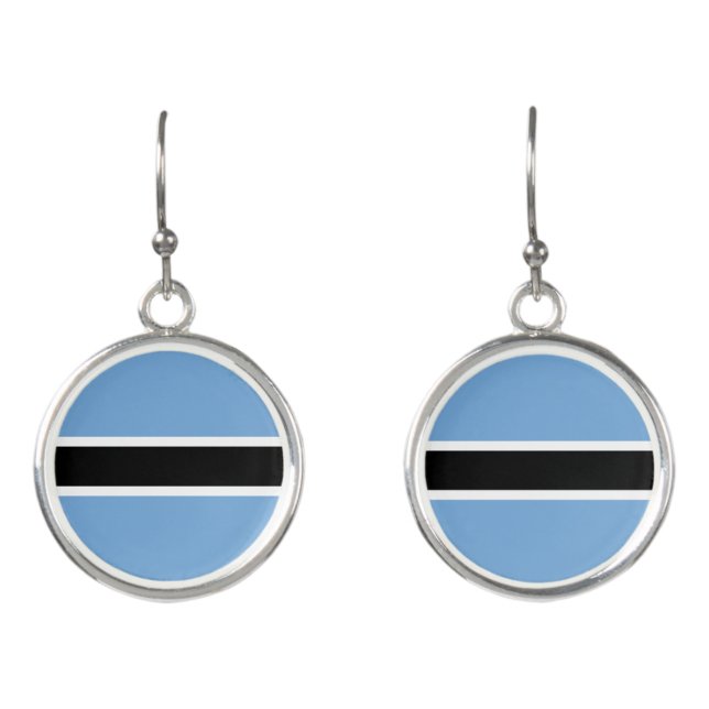 Patriotic Botswana Flag Earrings (Front)