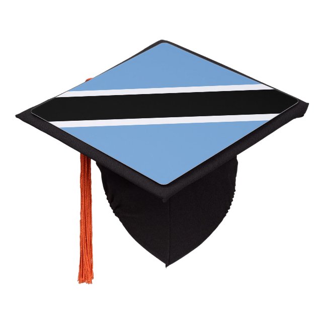 Patriotic Botswana Flag Graduation Cap Topper (Angled)