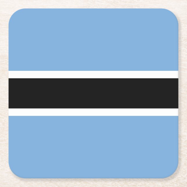 Patriotic Botswana Flag Square Paper Coaster (Front)
