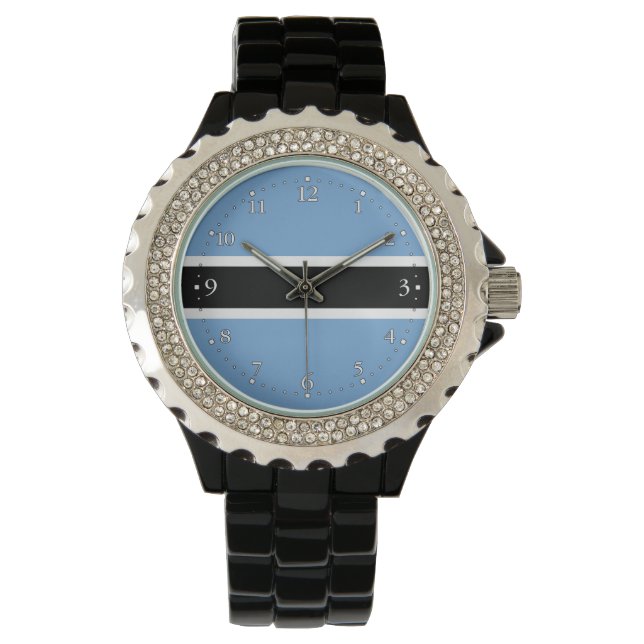Patriotic Botswana Flag Watch (Front)