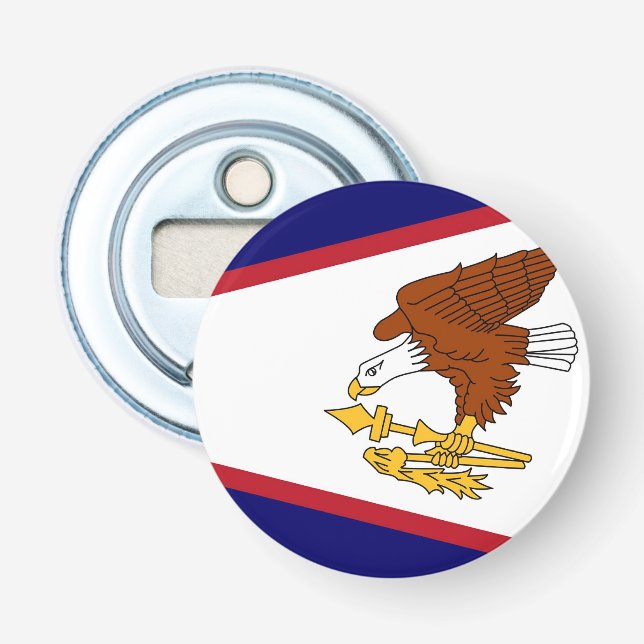 Patriotic bottle opener with American Samoa flag (Front)