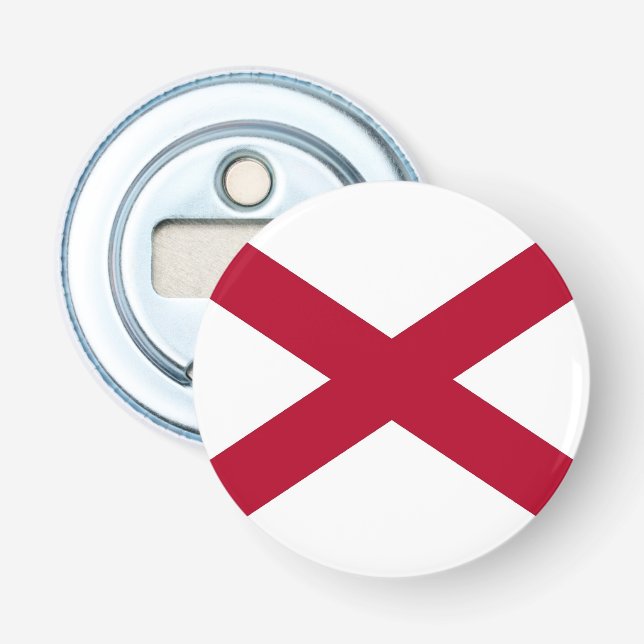 Patriotic bottle opener with Flag of Alabama (Front)