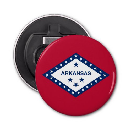 Patriotic bottle opener with Flag of Arkansas