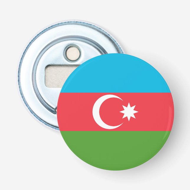 Patriotic bottle opener with Flag of Azerbaijan (Front)