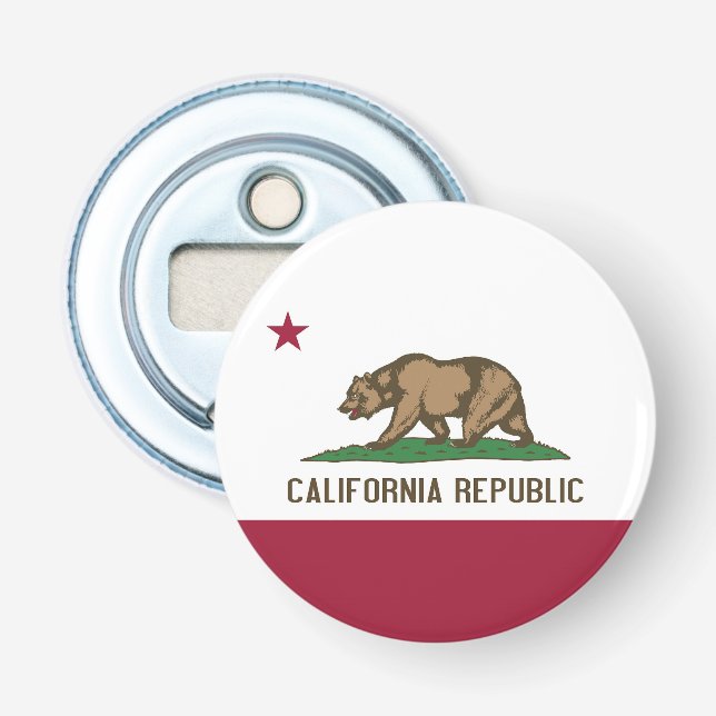 Patriotic bottle opener with Flag of California (Front)