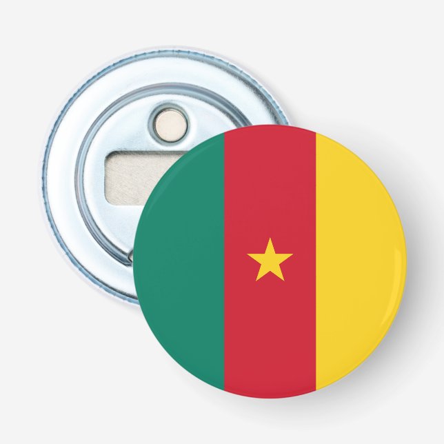 Patriotic bottle opener with Flag of Cameroon (Front)