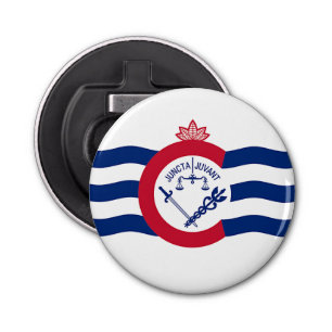 Patriotic bottle opener with Flag of Cincinnati