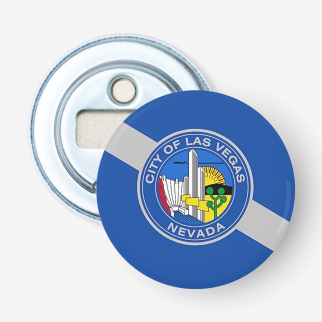 Patriotic bottle opener with Flag of Las Vegas (Front)