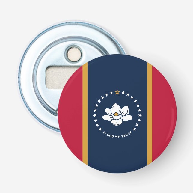 Patriotic bottle opener with Flag of Mississippi (Front)
