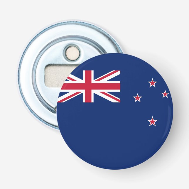Patriotic bottle opener with Flag of New Zealand (Front)