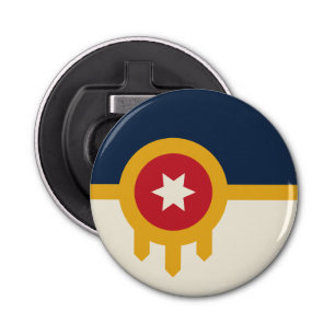 Patriotic bottle opener with Flag of Tulsa City