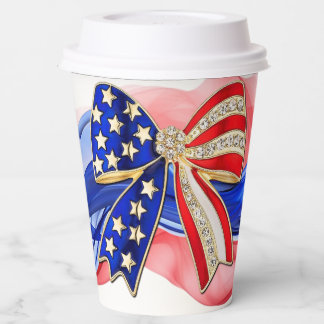 Patriotic Bow Paper Cups