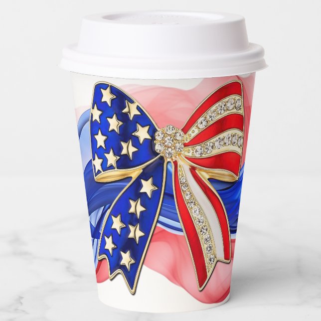 Patriotic Bow Paper Cups (Left)