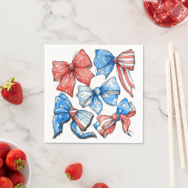 Patriotic Bows Napkins (Insitu)